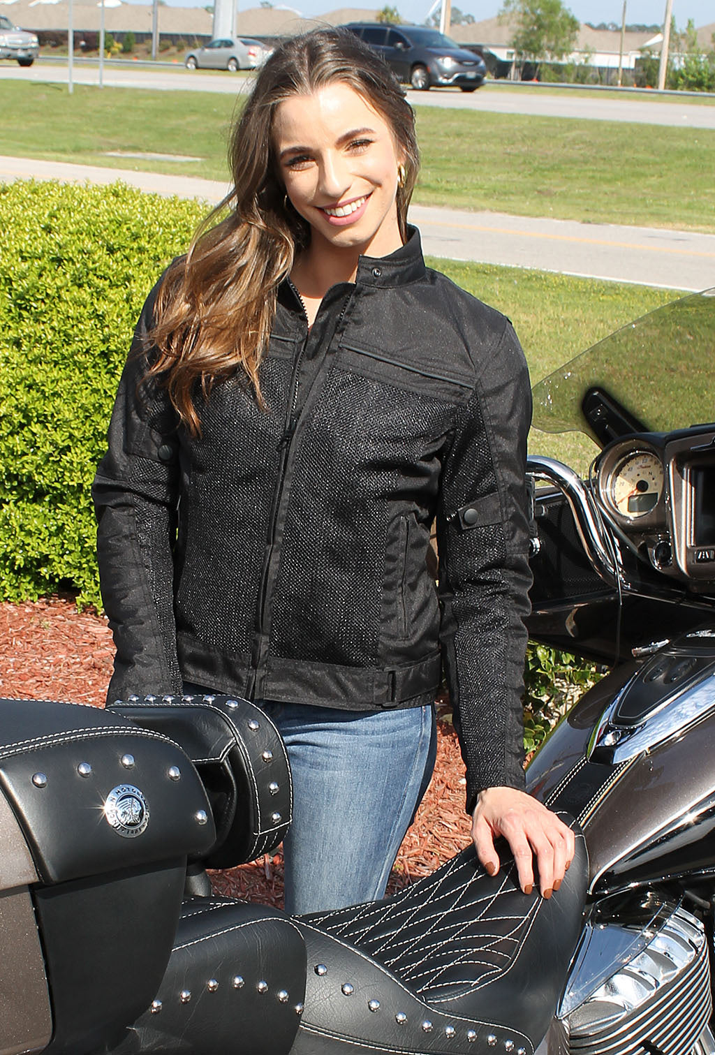 Women's Hot Weather Riding Jacket with Mesh & Armor #LC351ZVGAK