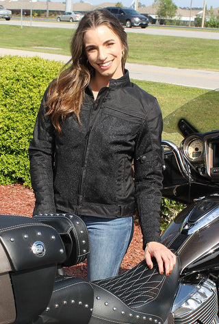 Women's Hot Weather Riding Jacket with Mesh & Armor #LC351ZVGAK