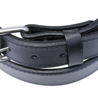 Black Double Thick Extra Heavy Leather Belt w/Stitching #BTA2144XXK
