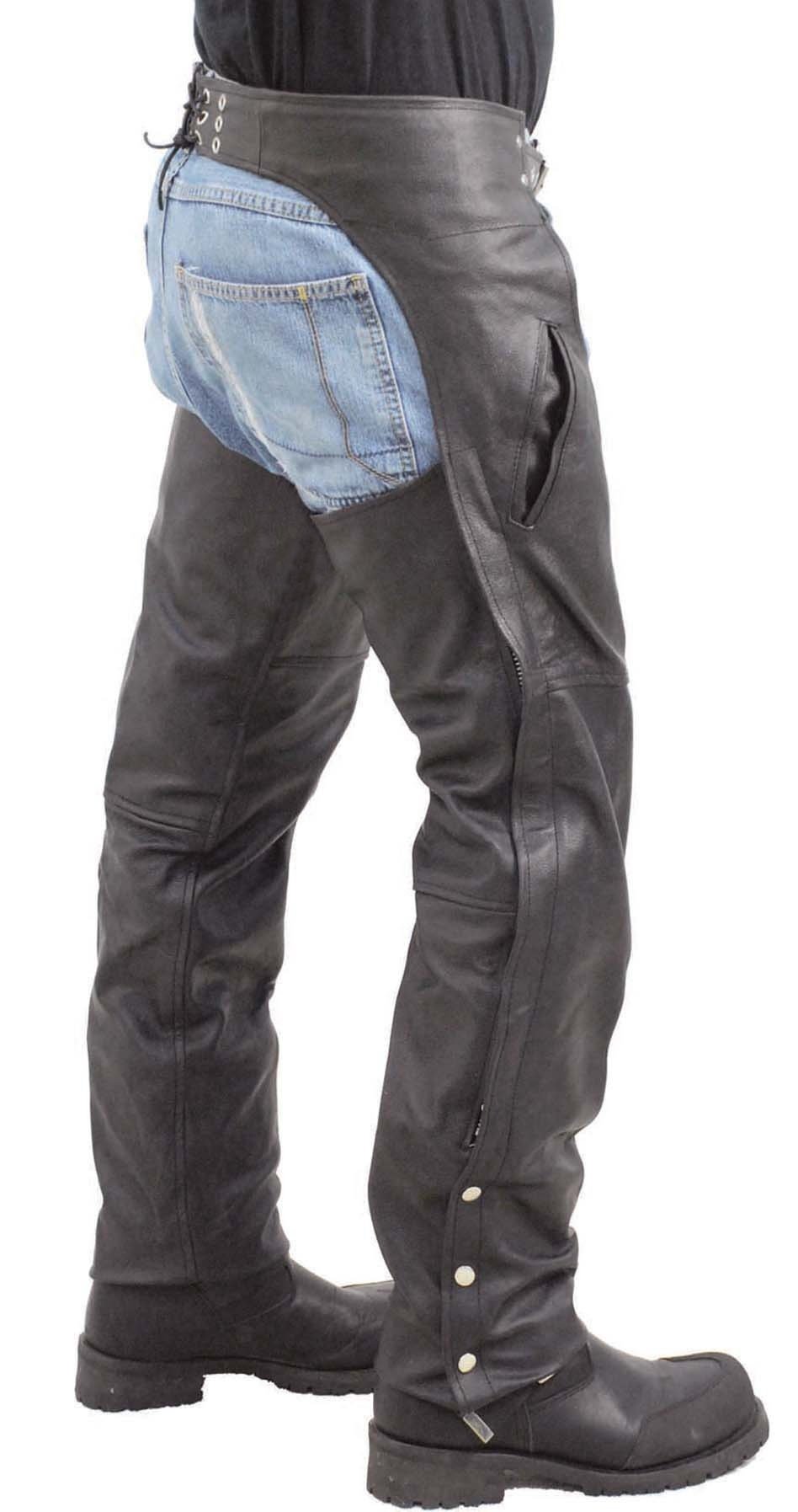 Unisex Leather Motorcycle Pocket Chaps - Special #C2100SP