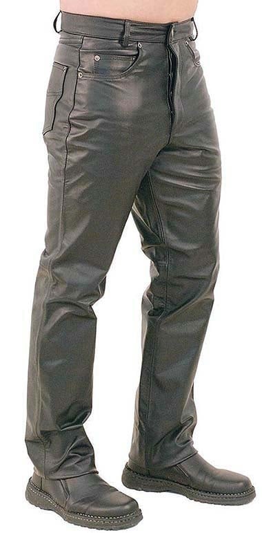 Button Fly Leather Pants for Men #MP1140BT