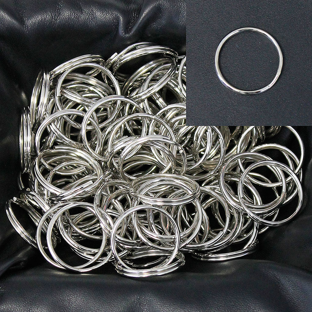 75 pcs 1 1/4'' Split Nickel Silver Key Rings #ZKEY8390S