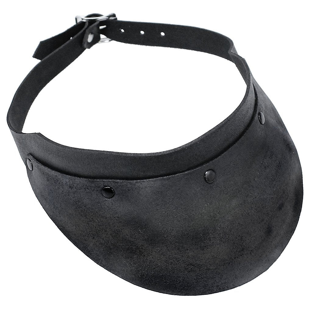 Hand Crafted Black Vintage Leather Gambler Visor #H11051VAK