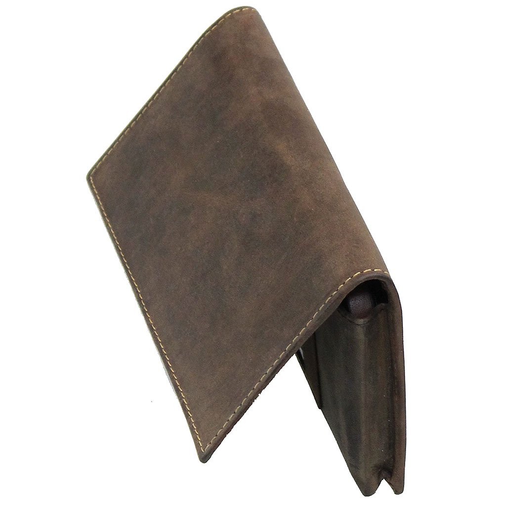 Brown Vintage Long Leather RFID Wallet Checkbook #W513521NID