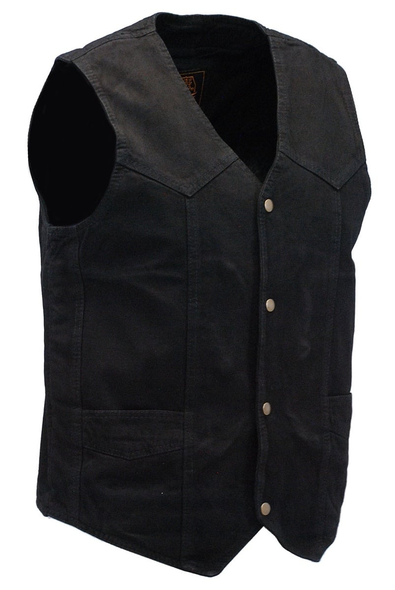 Black Denim Vest w/Large Inside Pockets #VMC42700K