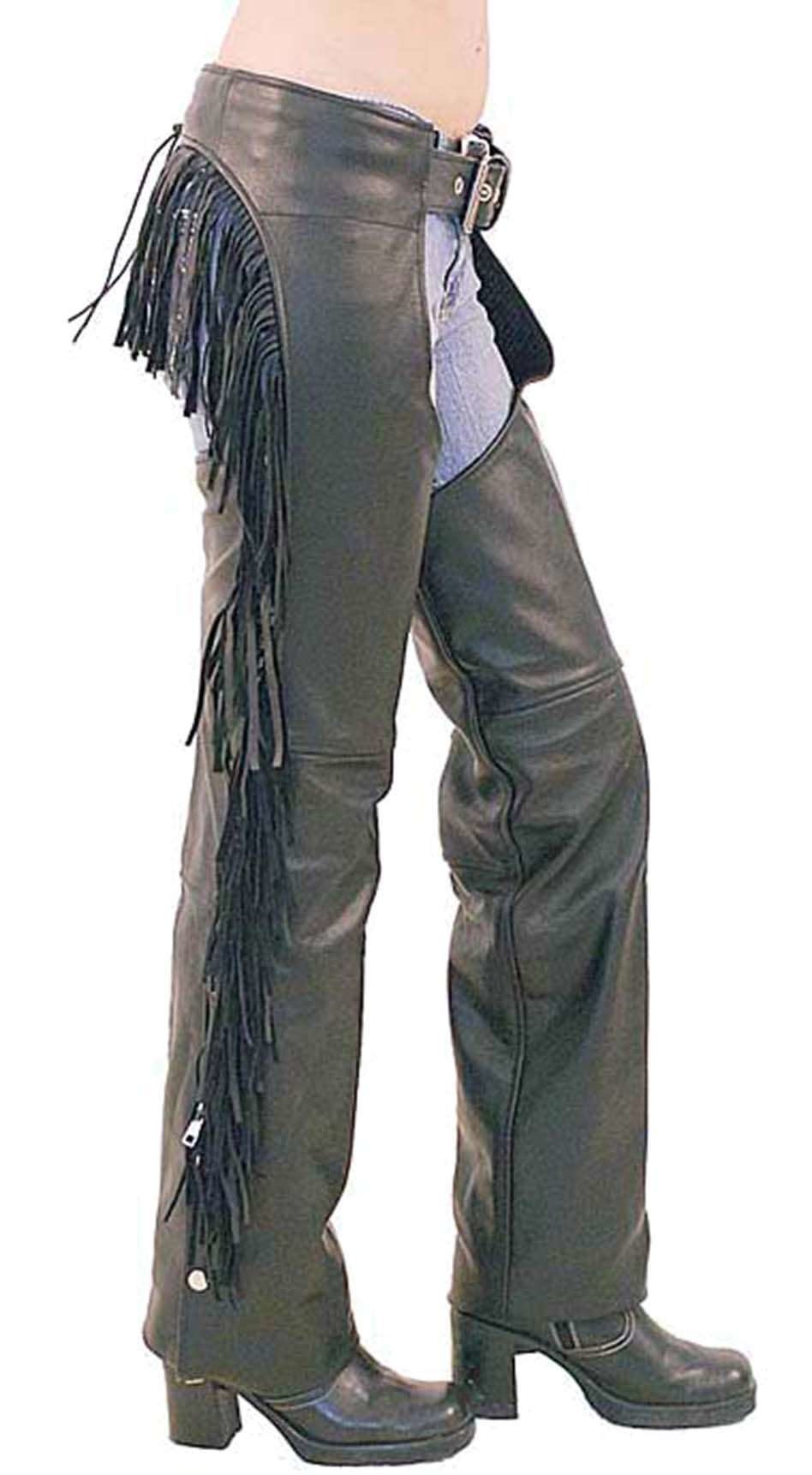 Women's Leather Chaps w/Rear Fringe #C766F