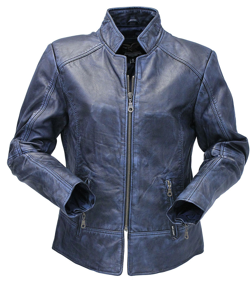 Blue Jane Leather Jacket w/CC Pockets #LA89613GU