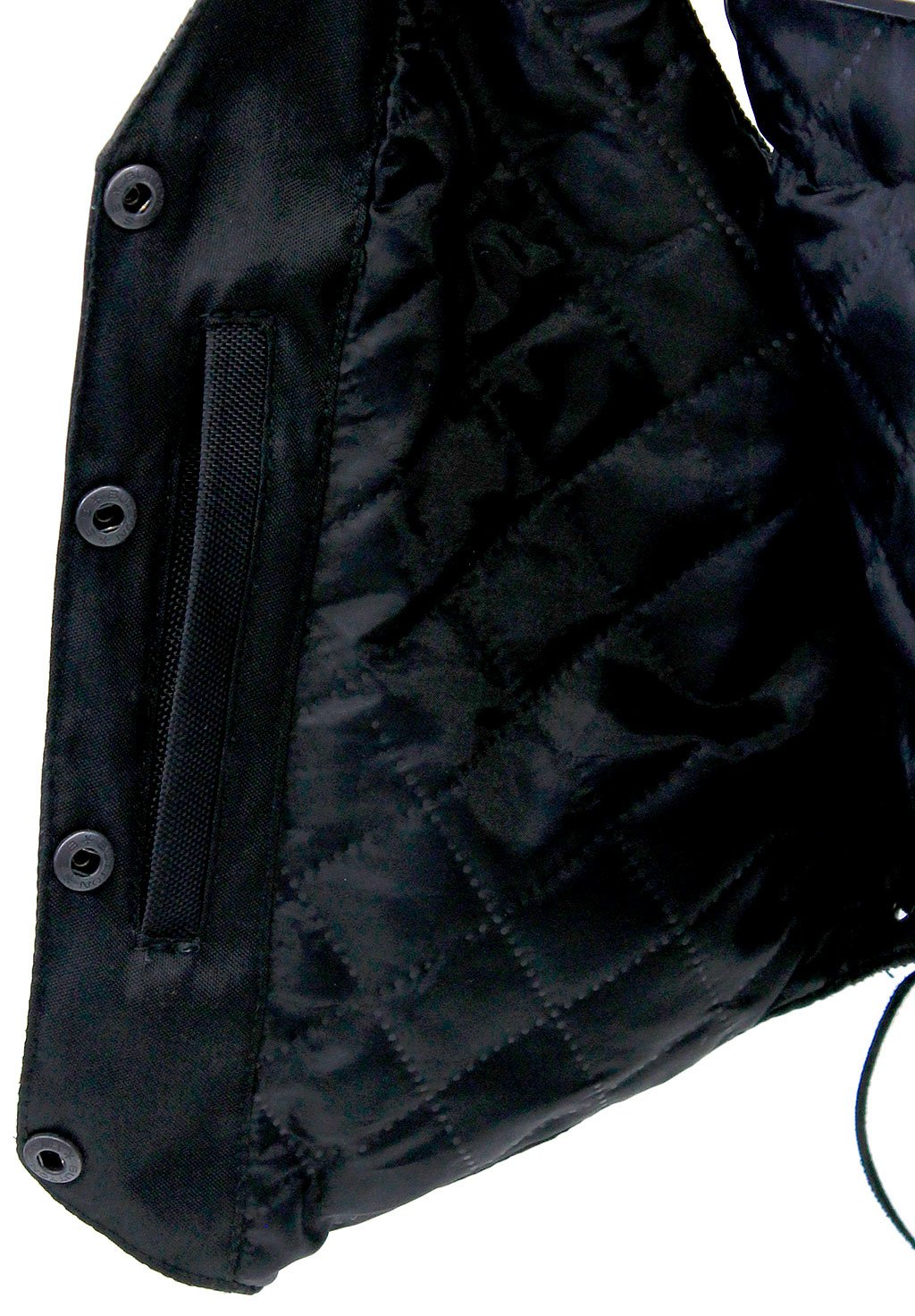 Soft Lambskin Leather Vest w/Braid Trim #VL221LB