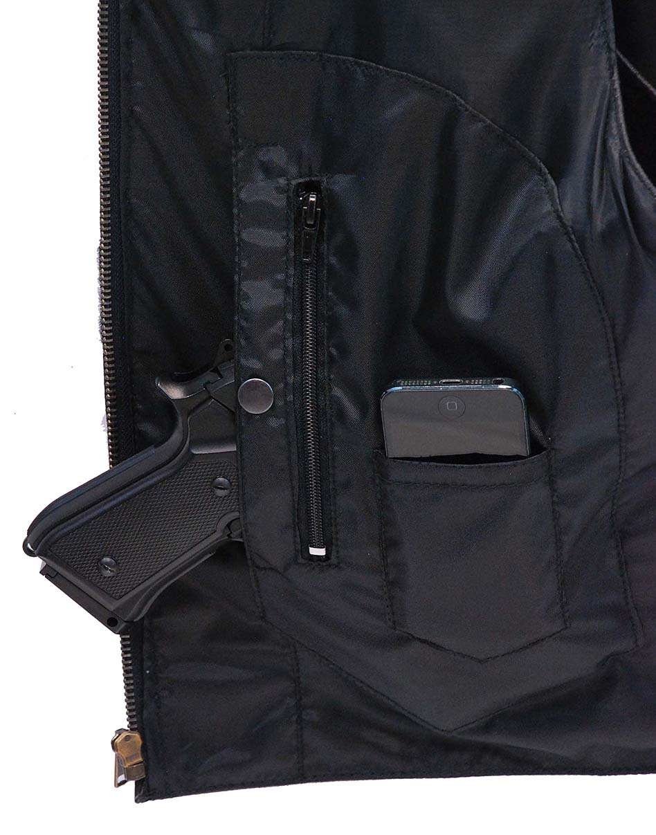 Black Police Safety Vest w/Front Zipper #VM945ZK (3X-5X)