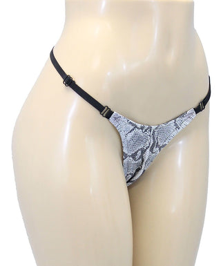 White Snakeskin Leather G-string #UG404SS