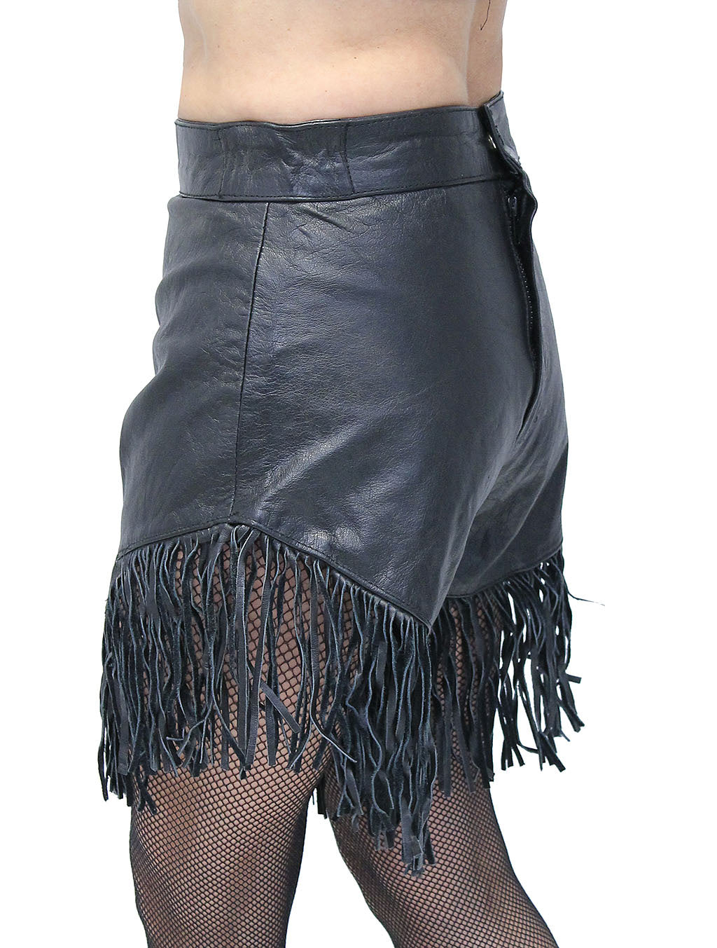 Woodstock Fringed Leather Hot Pants #SH11540FK