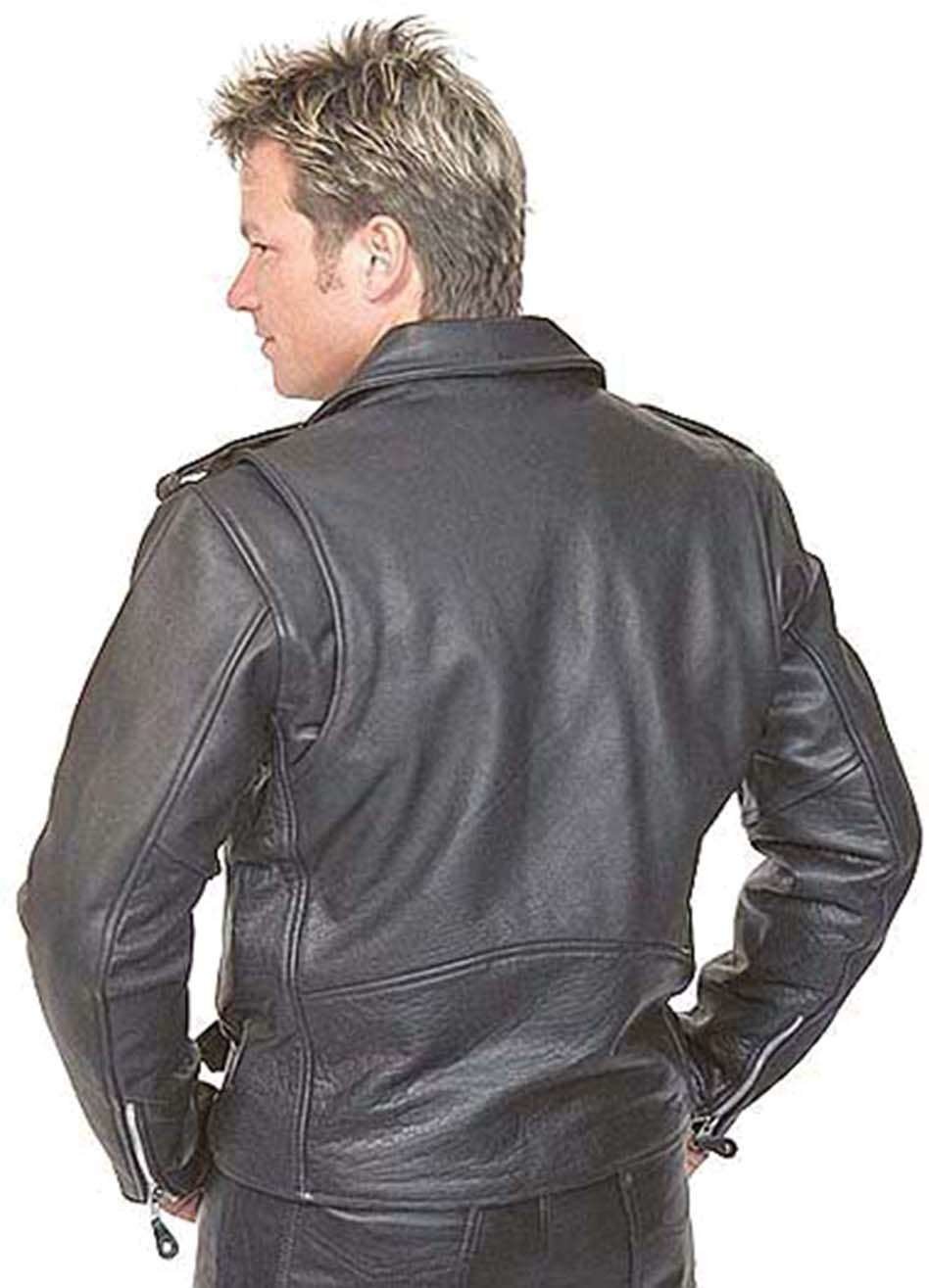 Classic Leather Motorcycle Jacket for Men #M110EC