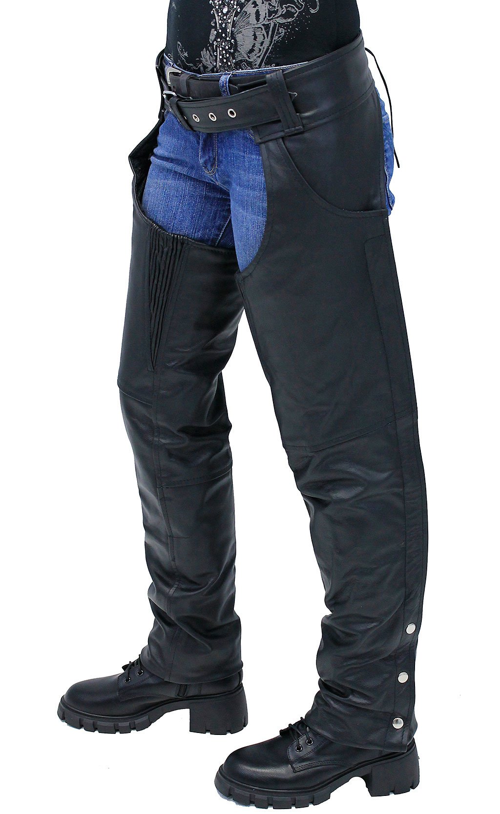 Pocket Chaps w Stretch Thigh Zip Out Lining C462PZK Jamin Leather