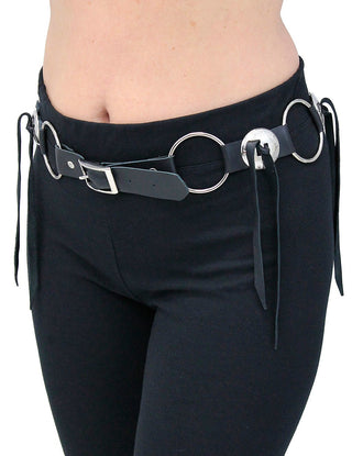 Rings and Conchos Leather Belt #BT2209RRC