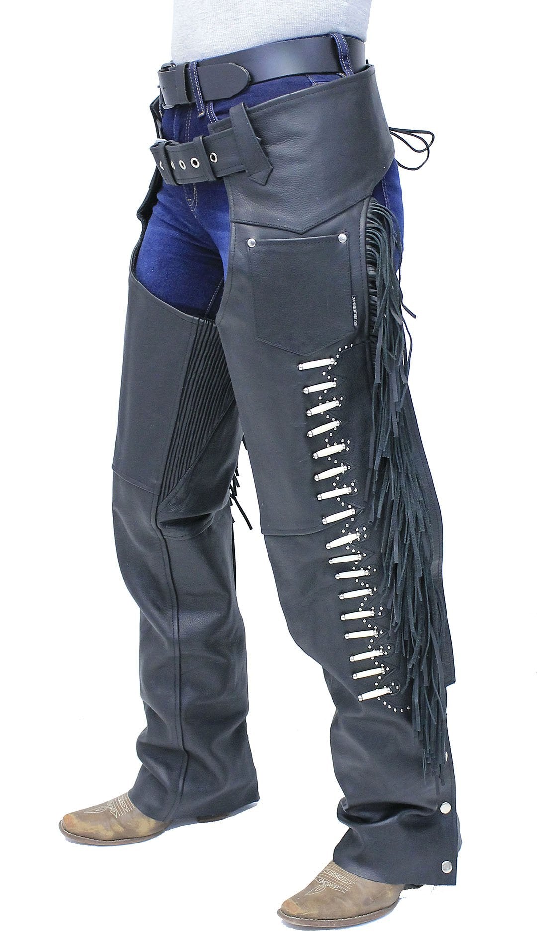 Fringed store Leather Motorcycle Riding Chaps— Size XL