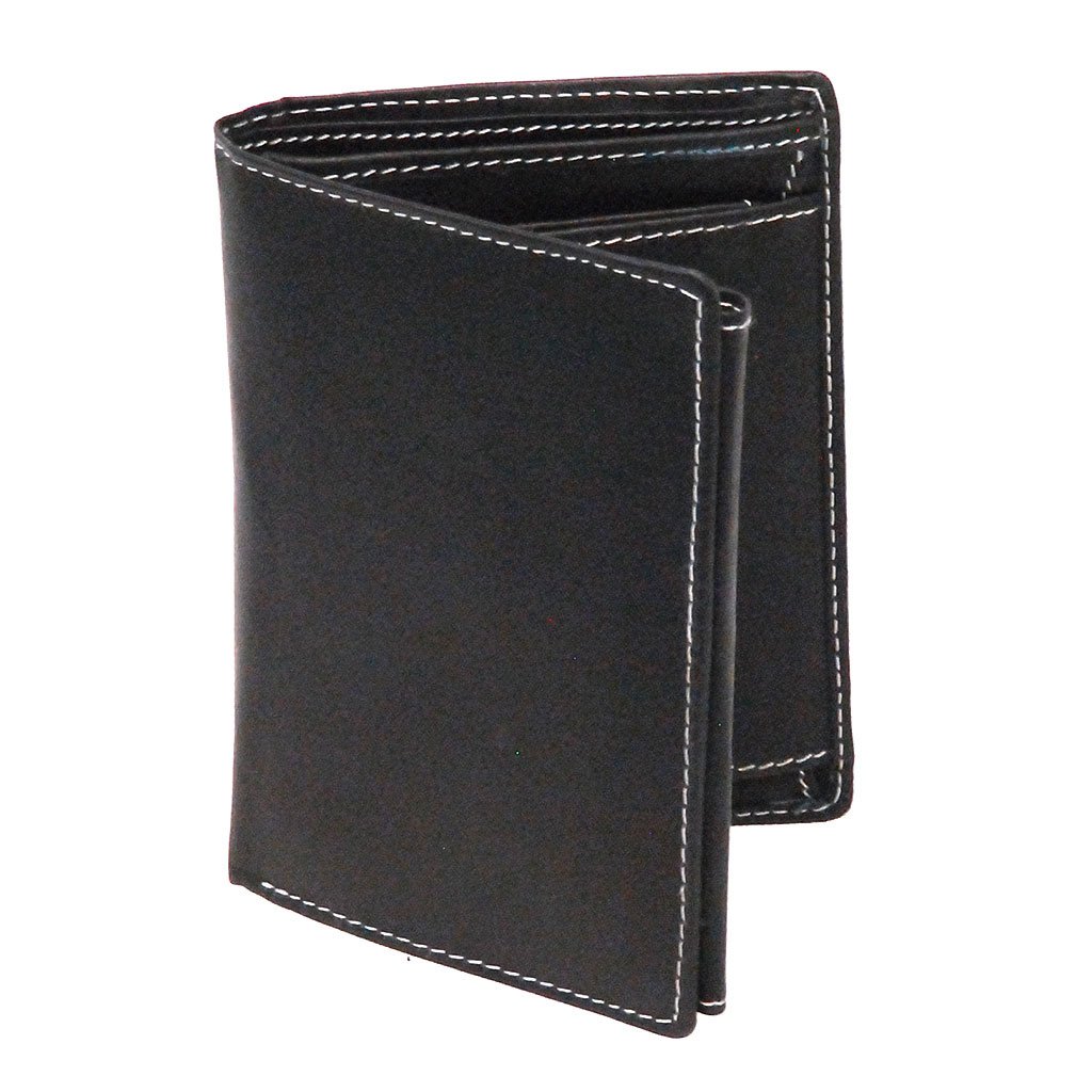 Black Leather 12 Pocket Organizer Wallet #WL110ZK