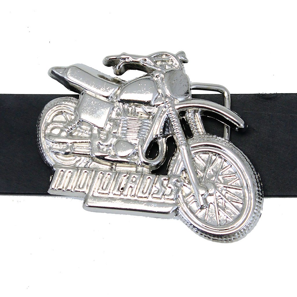 Chrome Motorcross Belt Buckle #BU100MOTO