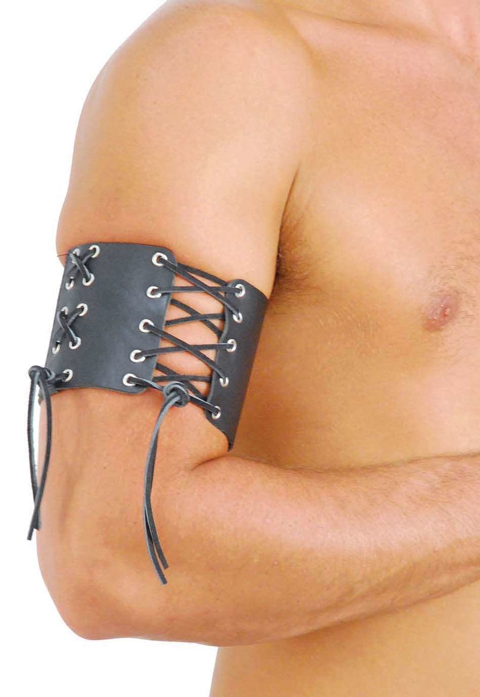 Extra Wide Leather Lace Up Arm Band #AB10080XK