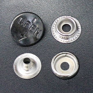 100 Sets (400 Pcs) Black Gunmetal Open Line 24 Snaps #ZL24OPENK