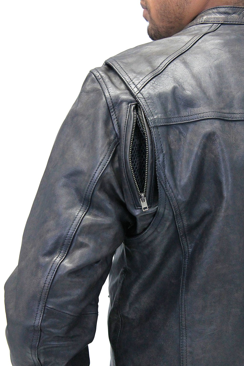 Men's Vintage Black Scooter Jacket w/Concealed Pockets #MA2530ZVV