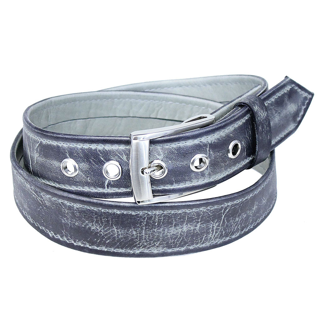 Gray Vintage Rub Leather Belt #BTA2401GY