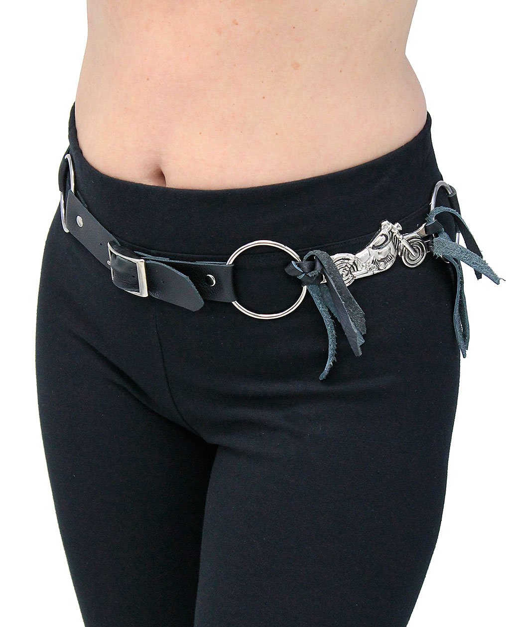 Motorcycle Ring Belt with Adjustable Leather #BT2208RBIK