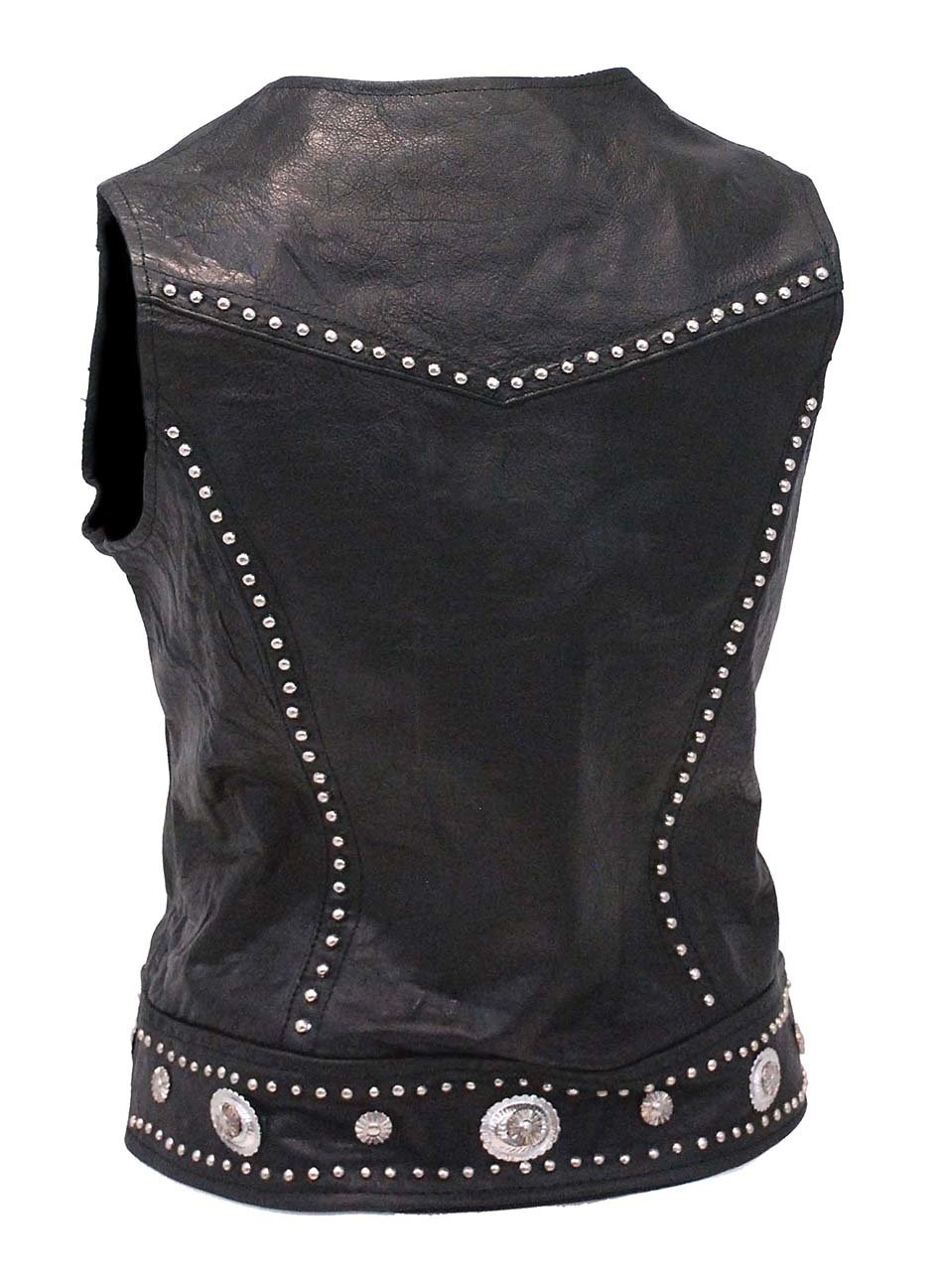 Mini Stud & Concho Zip Vest for Woman #VL4275SCZK (XL-3X)