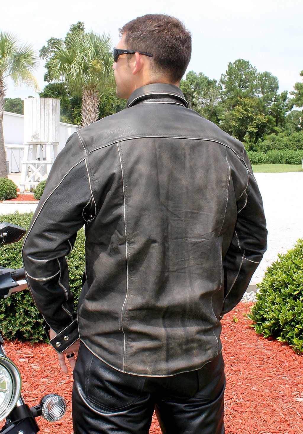 Classic Vintage Leather Shirt - Jean Style #MSA9012N (M-2X)