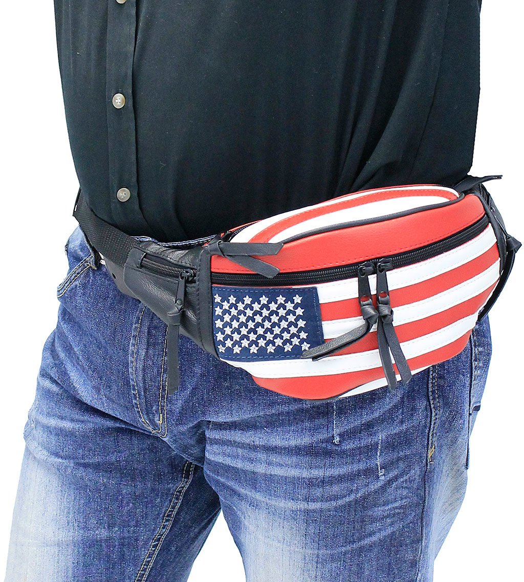 USA Flag Leather Hip Pack #FP7076FLAG