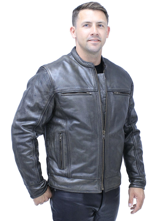 Vintage Brown Men's Café Racer w/Vents & Concealed Pockets #MA69462VGN