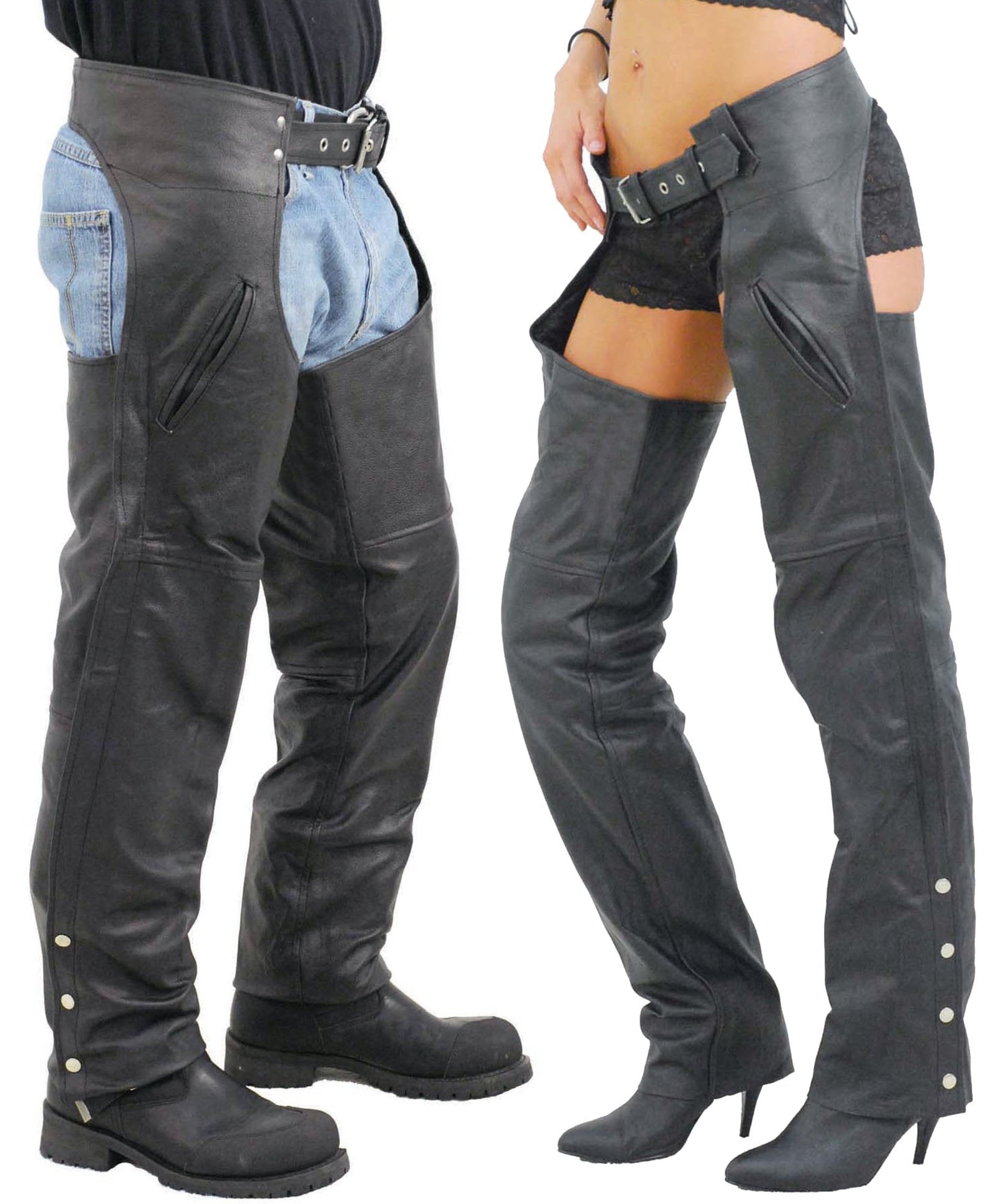 Chaps leather pants and two leather popular vest