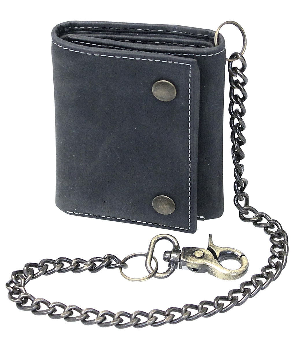 Vintage Black RFID Trifold Chain Wallet #WC513210KID