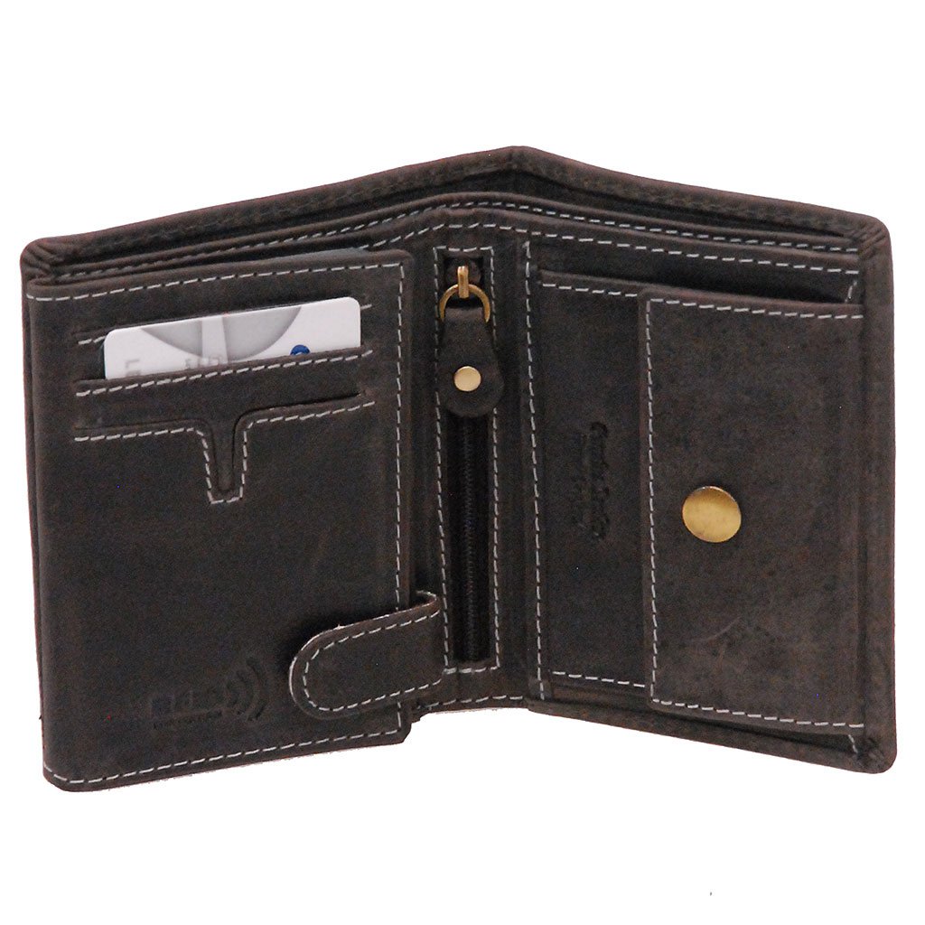 Vintage Black 12 Pocket Organizer RFID Wallet #WL13090KID