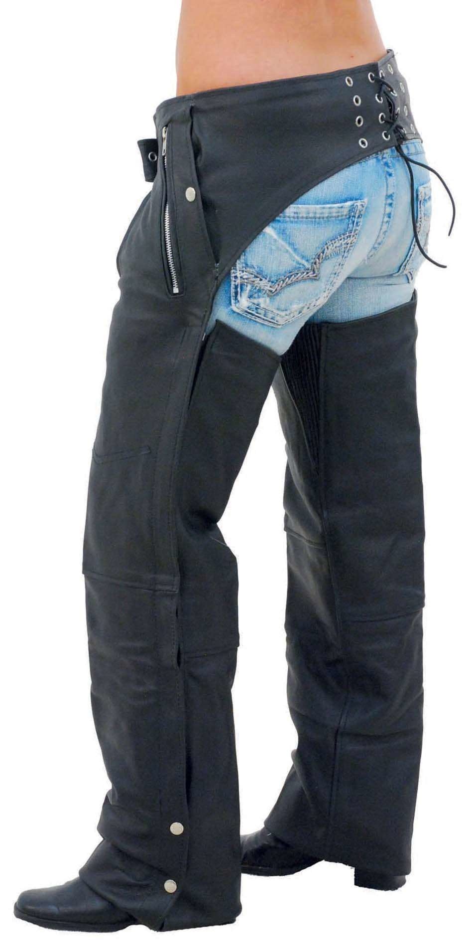 Pocket Motorcycle Chaps w/Snap Out Quilted Lining - Special #C7130ZSP