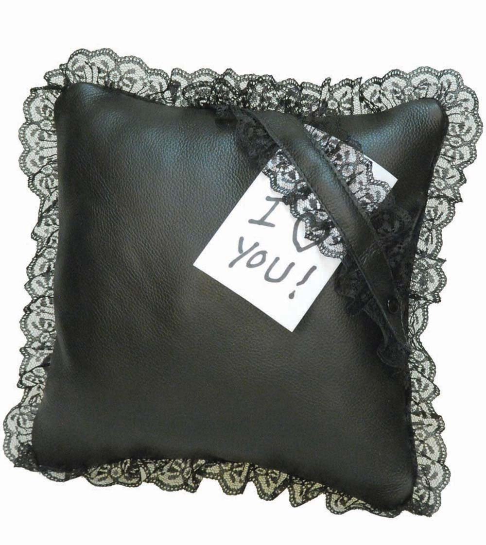  Leather and Lace Ring Bearer Pillow #A190414