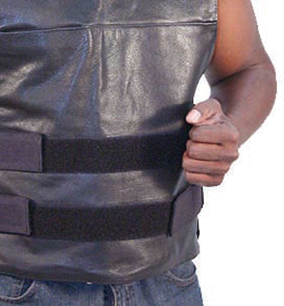 Black Leather Police Vest #VM1367 (42-56)