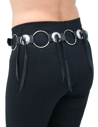 Rings and Conchos Leather Belt #BT2209RRC