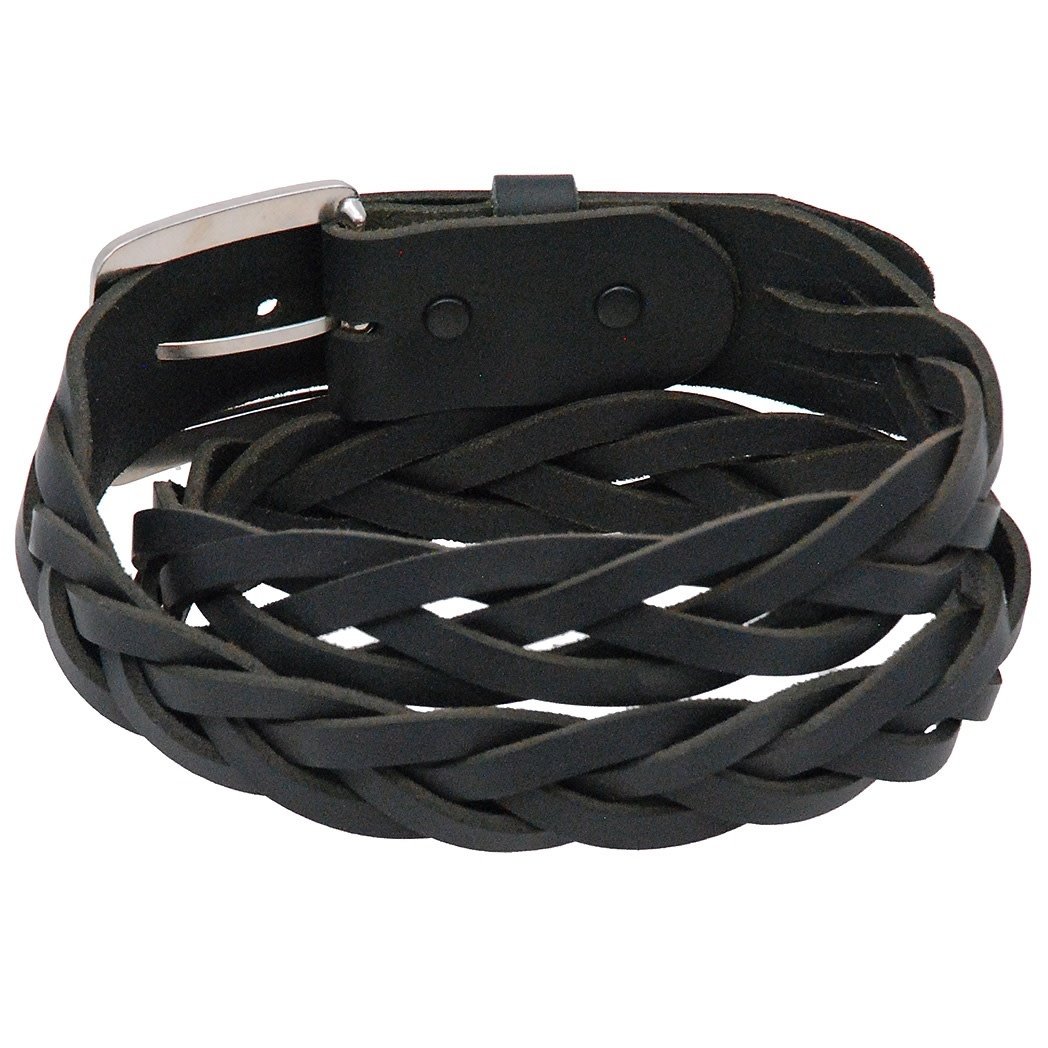 Heavy Braided Leather Belt With Removable Buckle #BT93BRAID