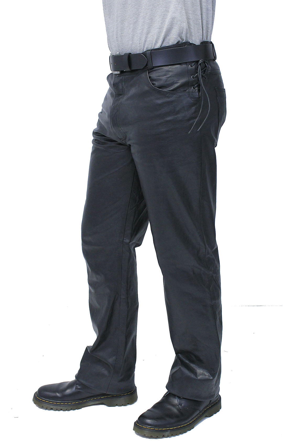 Top Side Lace Leather Pants for Men #MP804LK (28-40)