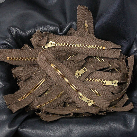 200 pcs Bulk Brown 3 inch Brass Zipper w/Locking Pull  #ZZIP9413BRN