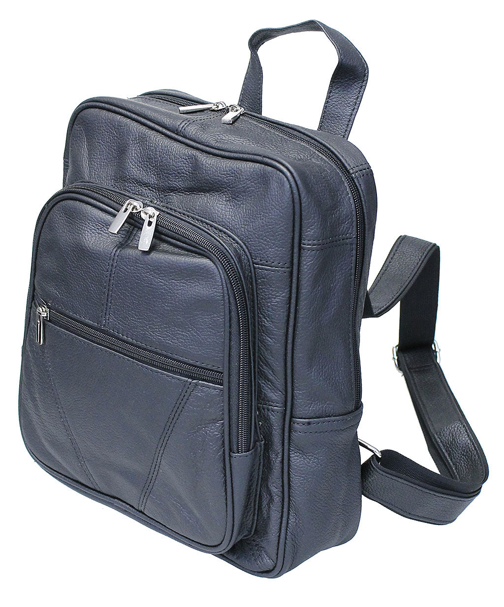 Tablet Size Black Leather Small Backpack #BP33070K