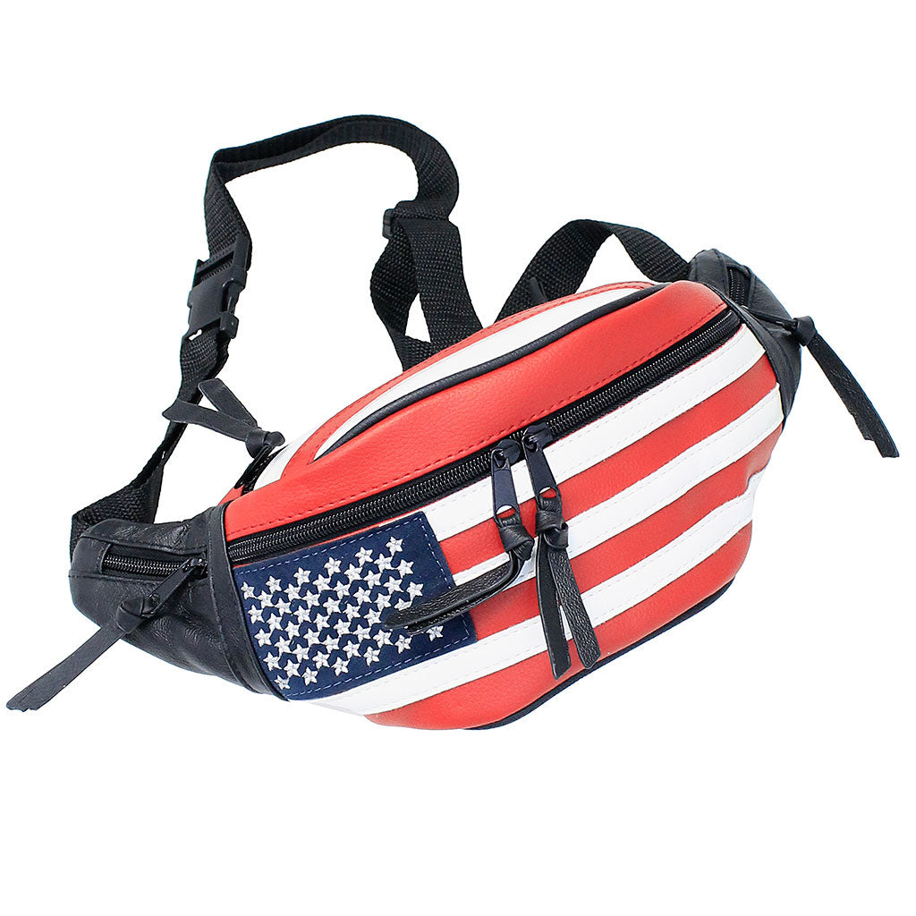 USA Flag Leather Hip Pack #FP7076FLAG