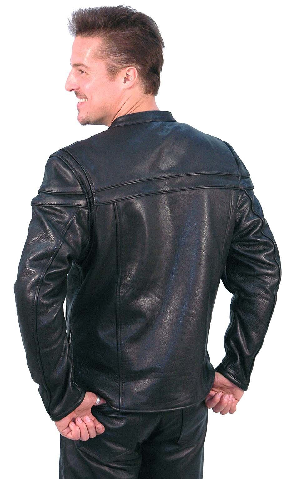 Vented Ultra Premium Leather Motorcycle Jacket - Scooter #M262NZ