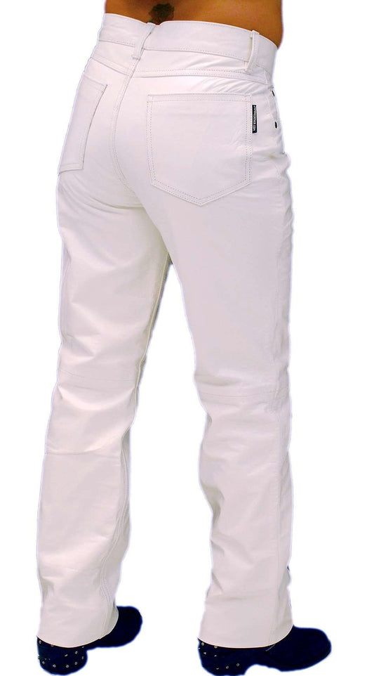 White Leather Pants for Women #LP710W (4-14)