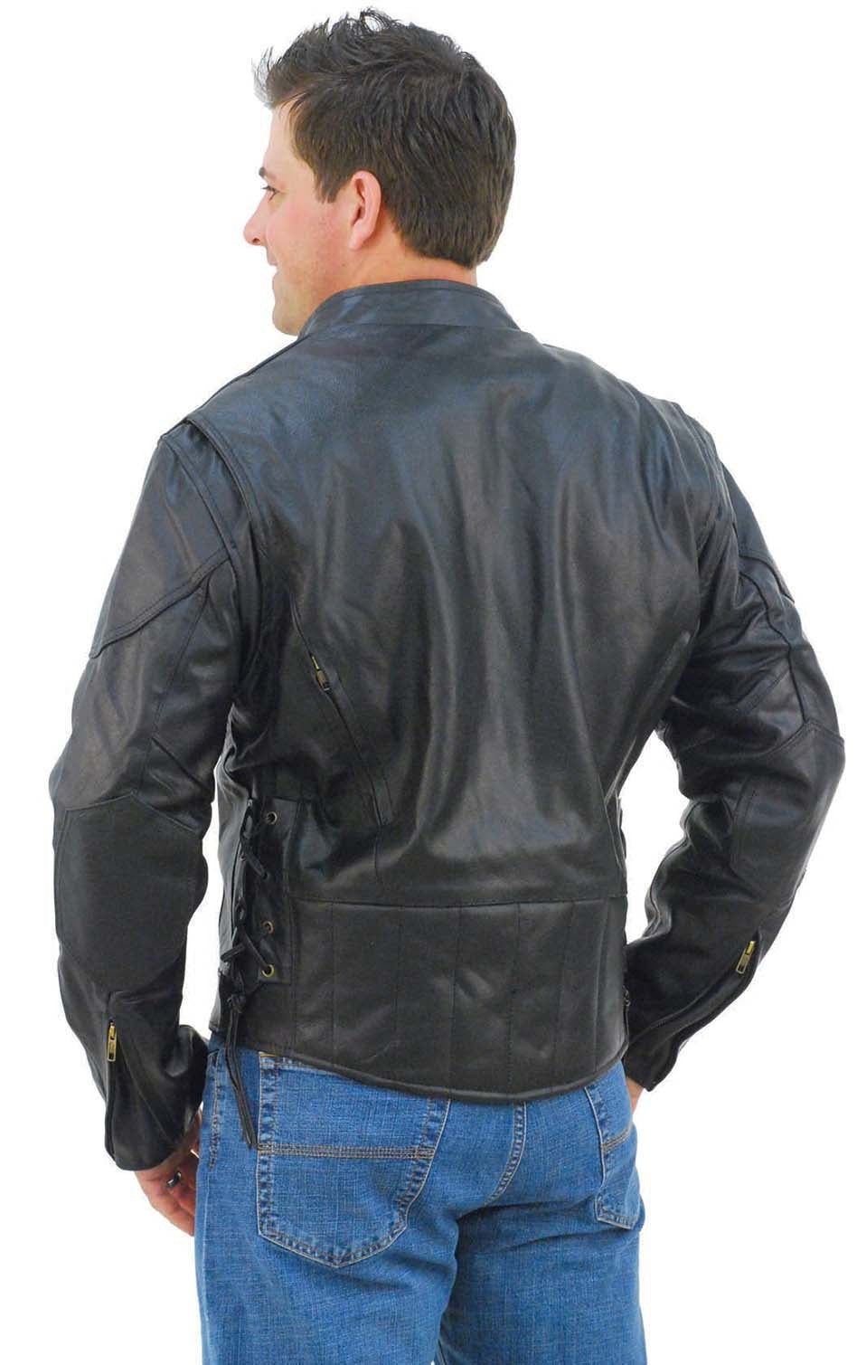 Vented Eagle Vented Leather Motorcycle Jacket #M305VZ (40-44)