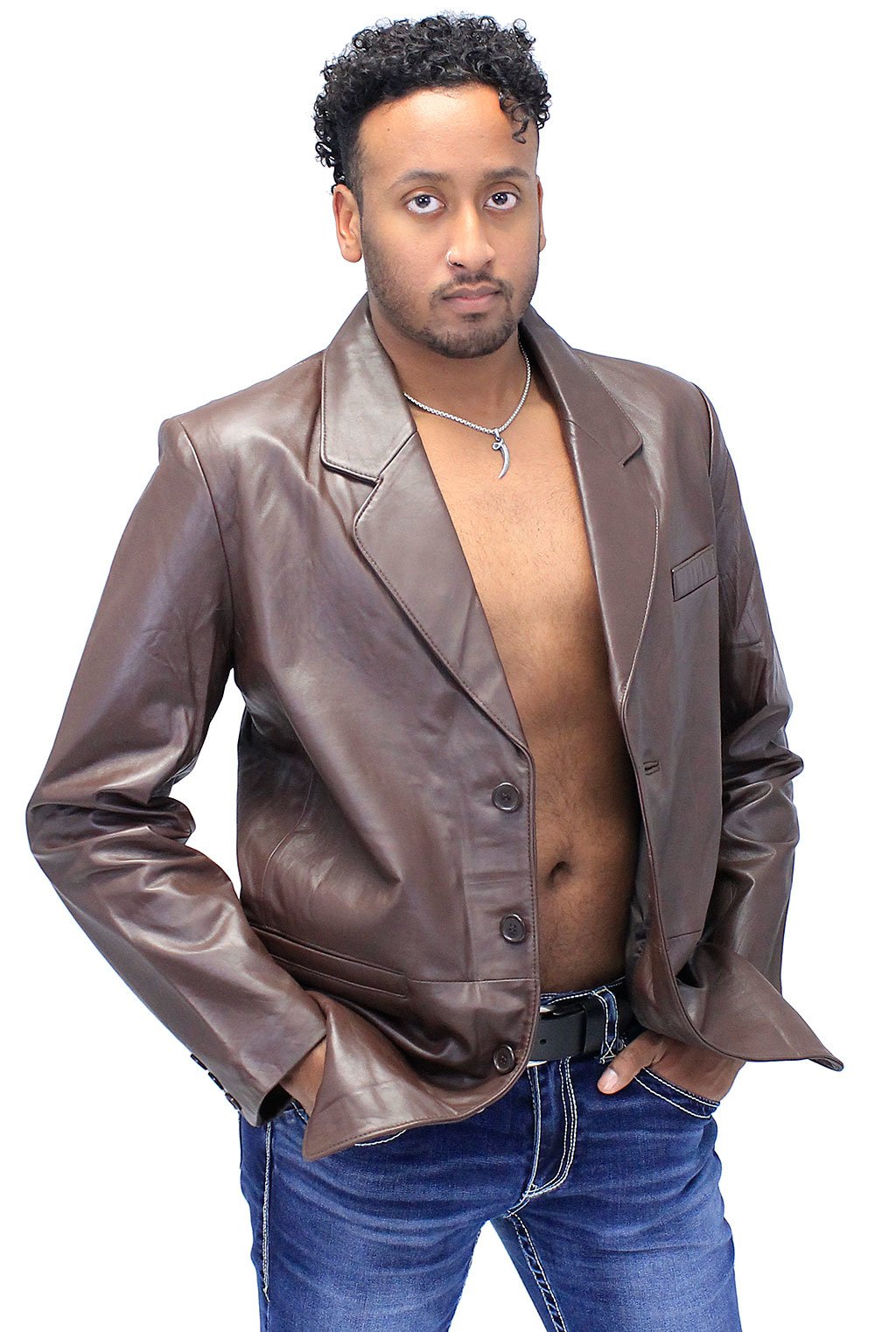 Mens leather blazers for sale best sale