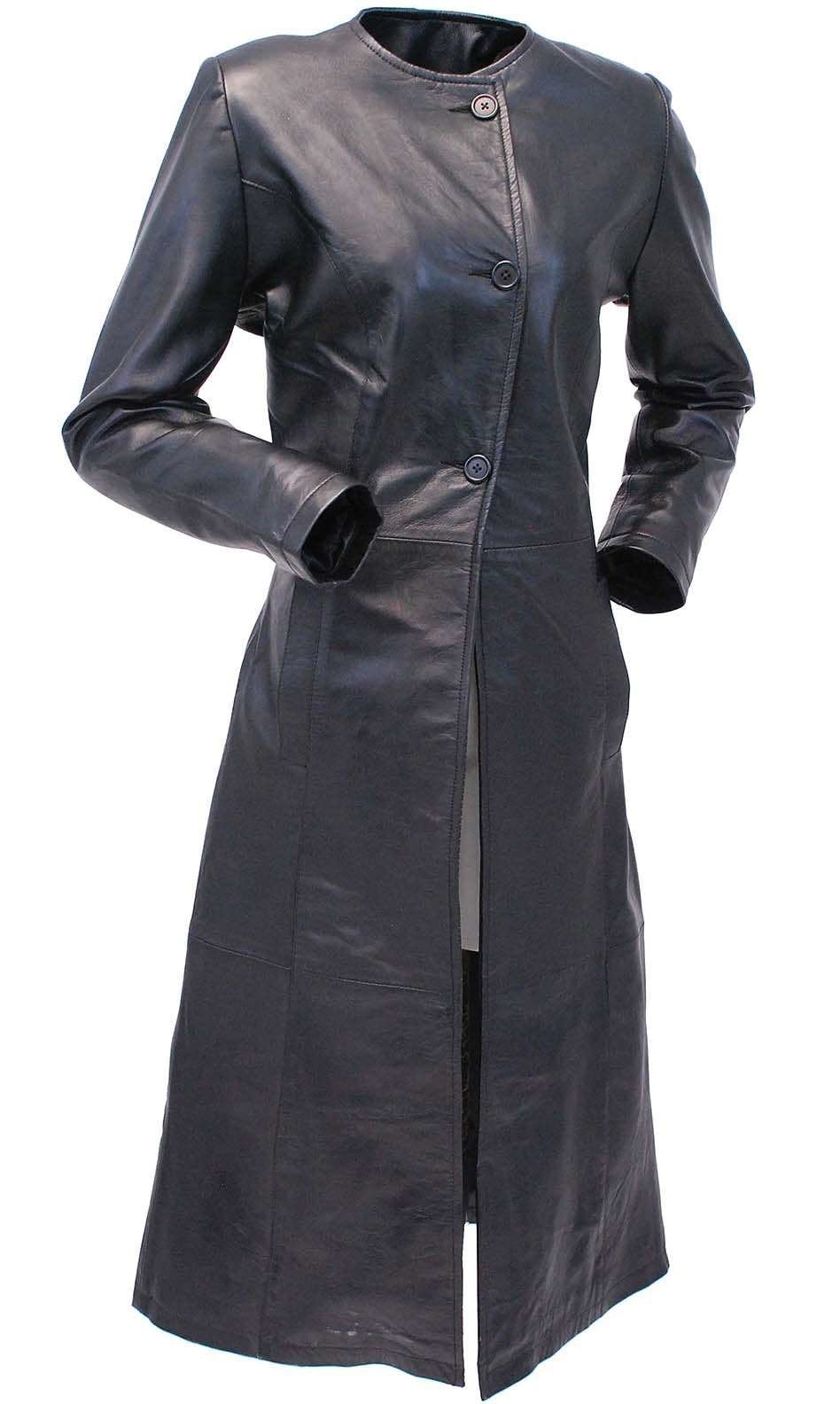 Extra Long Lambskin Leather Trench Coat for Women #L14020LL (S-3X)