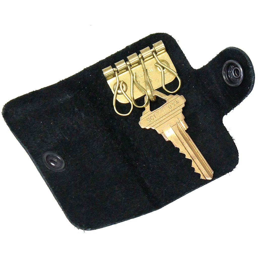 Black Leather Key Case w/snap #AC2201K