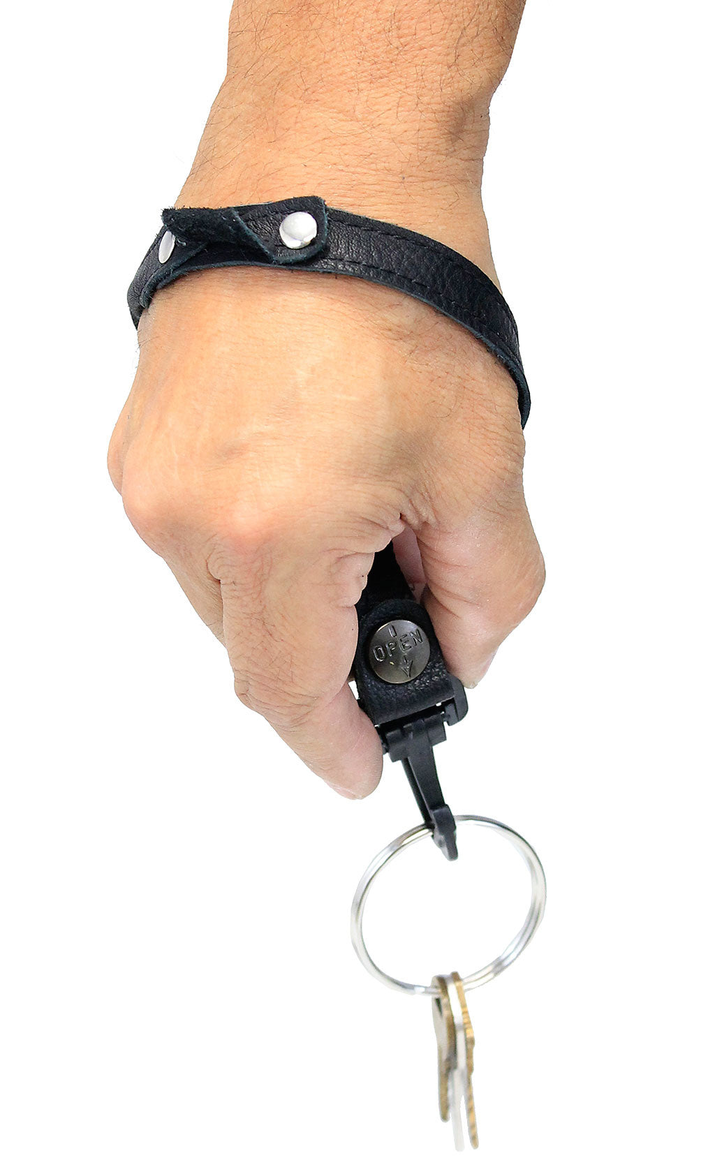 Leather Wrist Strap 2" Key Ring & Snap #KC22070XK