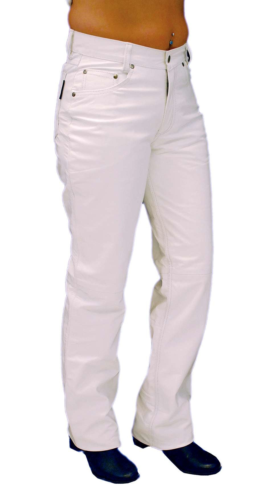 White Leather Pants for Women #LP710W (4-14)